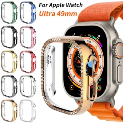 49mm Ultra / Ultra 2 Bling Diamond Case Hard PC Frame Bumper for iWatch Ultra Protective Cover