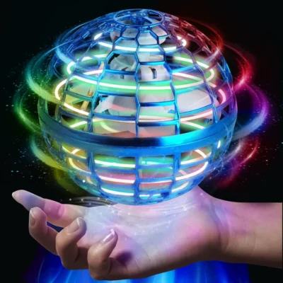 Gyro sphere Flying Spinner chargeable for Kids or Adults, Mini Flying Ball Toys with 360° Rotating and LED Lights