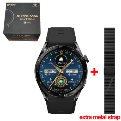 W&O X1 Pro Max NFC Smartwatch – Black