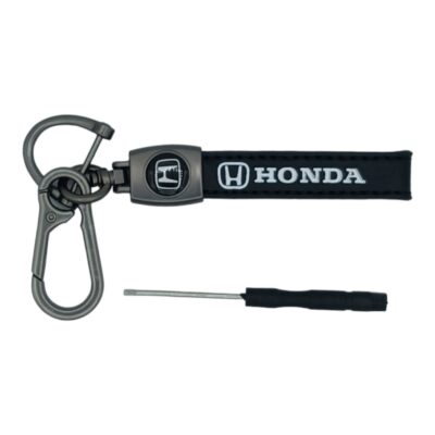 Leather Car Logo Metallic Keychain For Honda Premium Quality