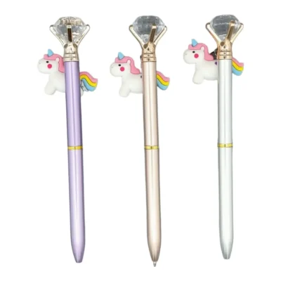 Unicorn Gel Pen Crystal Big Diamond Writing Ballpoint Pens Students School Stationery