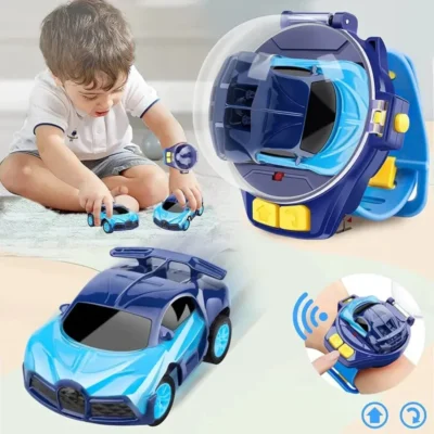 Mini Watch Remote Control Car Toys, Small Wrist Rc Car,USB Charging Cartoon RC Car Toy,Cute Watch Remote Control RC Car for Boys and Girls