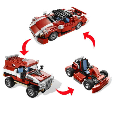 Decool Architect Super Speedster Building Blocks Toy 3110 Model 278 Pcs 3122 Model 256 Pcs DIY Brick Truck Crane Lifter Go Kart Cars Model Play Build Skill Set