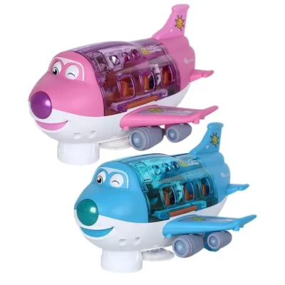 360° Rotating Electric Airplane Bump and Go Action Toddler Toy Plane with LED Flashing Light