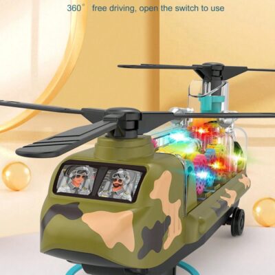 Electric Toys Helicopter Transparent Gear Gimbaled Concept Helicopter With Automatic Steering Light Music