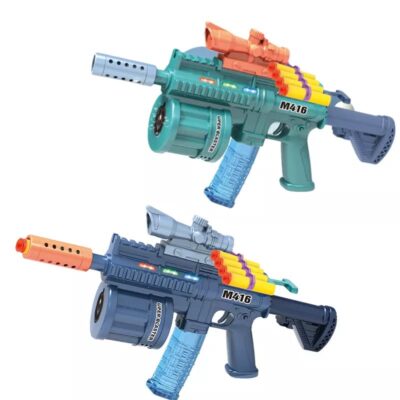 M416 3 in 1 Water Gel Gun Bubble Gun Toys Electric Soft Bullet Gun with Sound Light for Kids