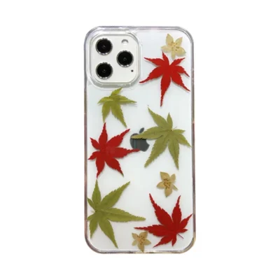 iPhone 12 Pro Max K-Doo Scene Series Genuine Natural Maple Leaf Back Case Clear and Shockproof Mobile Cover – Maple Leaf