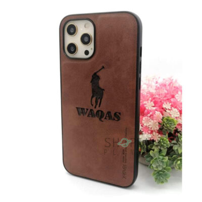 iPhone 12 Pro Max Customized Leather Phone Case – Dark Brown