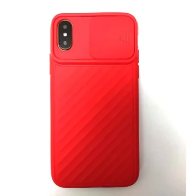 iPhone X/XS Slide Camera Protective Case Lens Protection Anti-fall Back Cover – Red