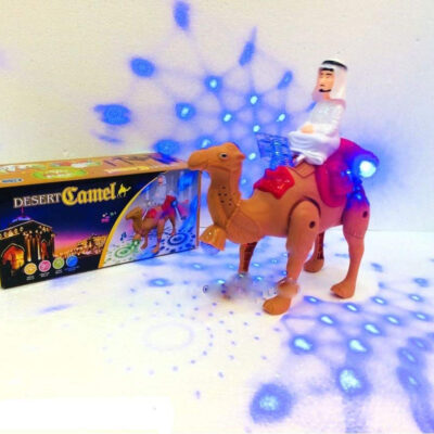 Walking Camel with Sheikh, Lights and Music Plastic Toy for Kids (Multicolors)