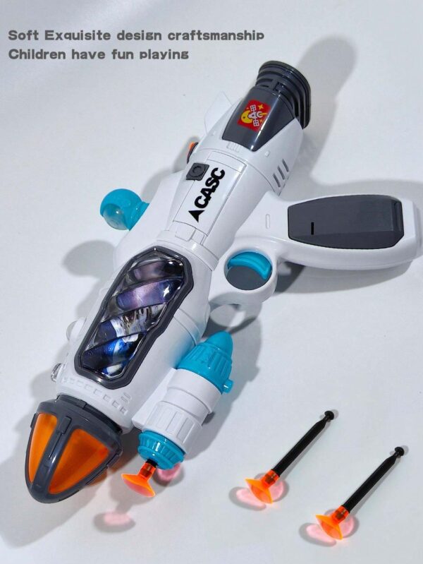 Kids Multifunctional Smoke Music Light Space Soft Bullet Sucker Toy Gun, Pull The Trigger Out Of Smoke, Boy Girl Birthday Gift - Image 5