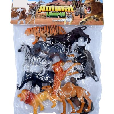 Mix Pack of Zoo Wild Jungle realistic Animals Toys Figure Playing Set for Kids – 12 Pcs,7-9 cm