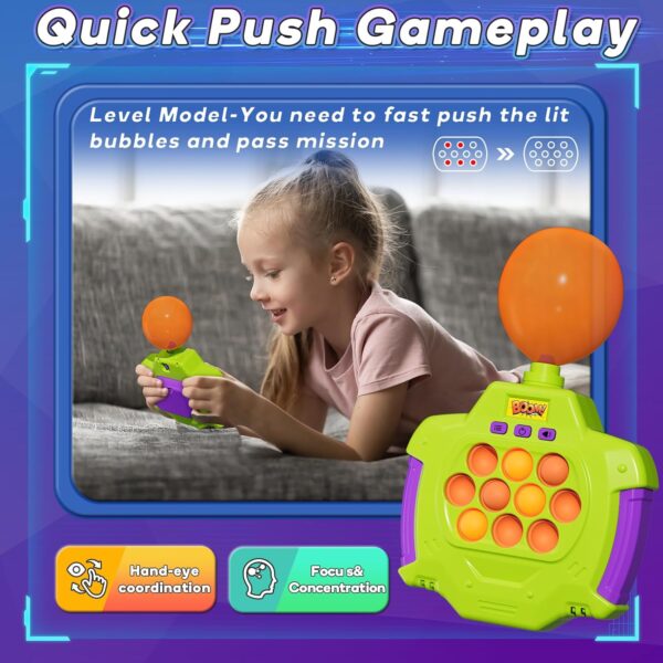 Quick Push Game Toy for Children, Balloon Inflate Handheld Fash Push Bubble Game with 200 Game Levels, Relaxing Stress Bubble Sensory Pop Fidget Game Toy for Boys Girls Teenagers - Image 4