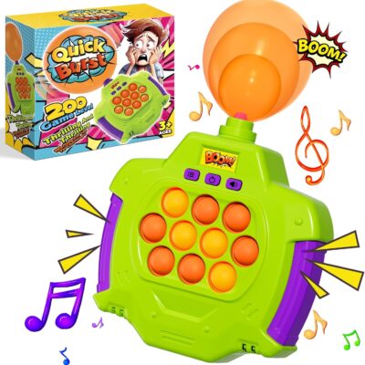 Quick Push Game Toy for Children, Balloon Inflate Handheld Fash Push Bubble Game with 200 Game Levels, Relaxing Stress Bubble Sensory Pop Fidget Game Toy for Boys Girls Teenagers